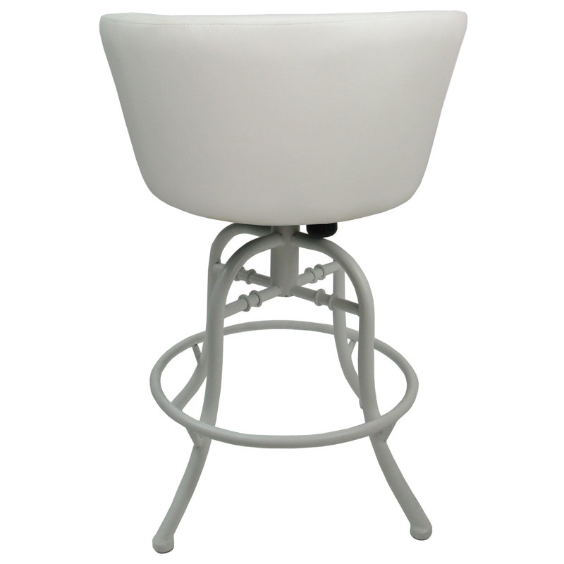Tabouret Joniya, Tabouret de comptoir (siège d'une hauteur de 26 p, Blanc neige