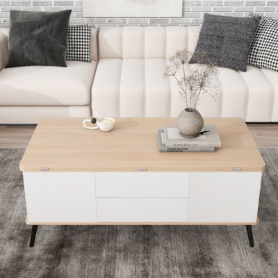 Ensemble de 5 tables basses avec rangement et repose-pieds Kanette 