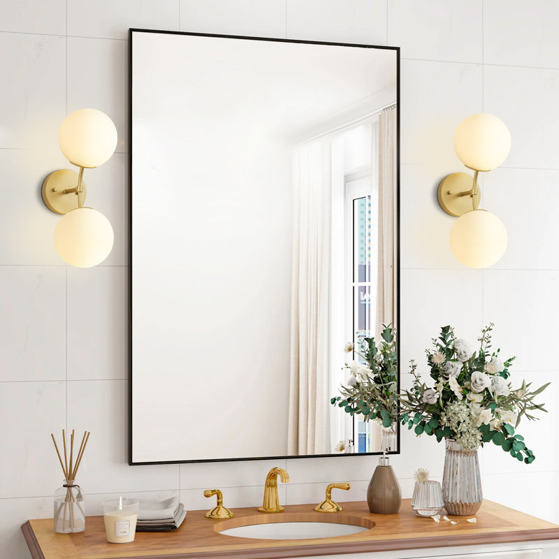 2-Light Modern Glass Globe Wall Sconce