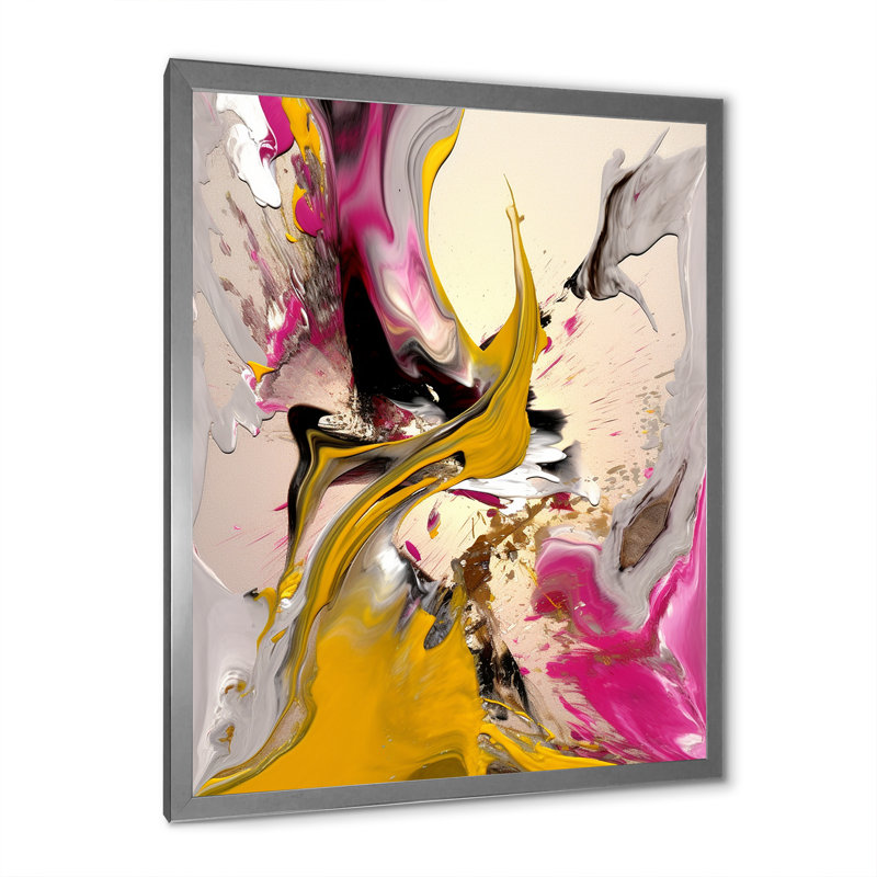 «Restless Adagio of Soul Abstract Expressionism», reproduction sur toile, H 40 po x l 30 po x P 1,5 po, Cadre simple argenté
