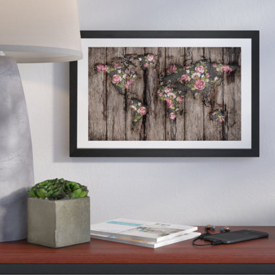 « mapamundi à fleurs en bois », reproduction