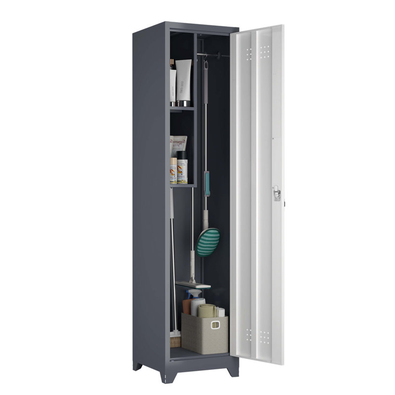 Armoire de rangement à balai en métal