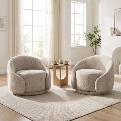 Fauteuil demi-tonneau pivotant de 34,25 po Blaklee