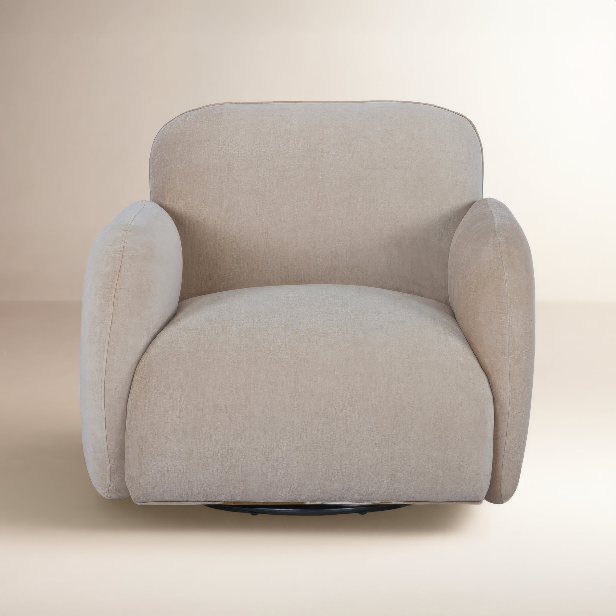 Soria Swivel Armchair, Honeycomb Taupe Chenille