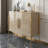 Modern Rectangular Champagne Solid Wood Sideboard
