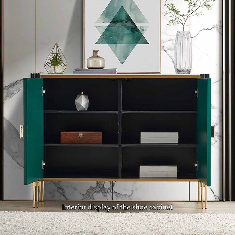 Armoire de rangement pour chaussures Pine Hall, H 35,43 po x l 39,37 po x P 15,75 po, Vert