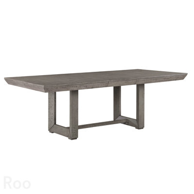 Modern Rustic Design Gray Finish 1pc Dining Table With Separate Extension Leaf Casual Dining Room Furniture