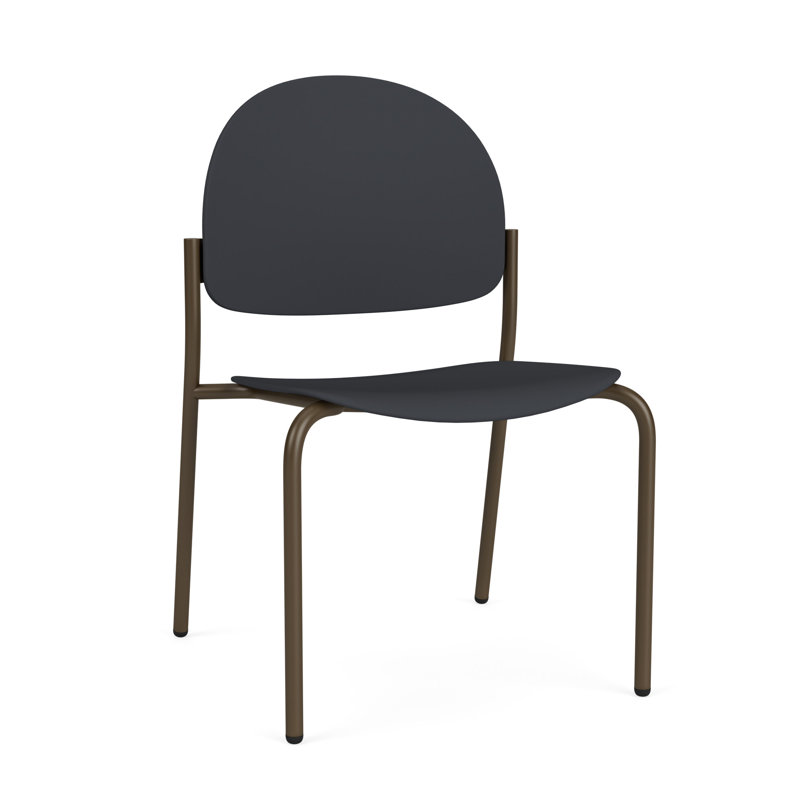 Chaise d'invité sans accoudoir Chat Chat, Bronze, Onyx noir poly