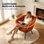 Fauteuil demi-tonneau gris en velours côtelé avec pieds en métal noir, fauteuil d'appoint capitonné Modern Channel avec rembourrage en mousse dense, fauteuil simple confortable pour le bureau de la chambre à coucher du salon-1895059294