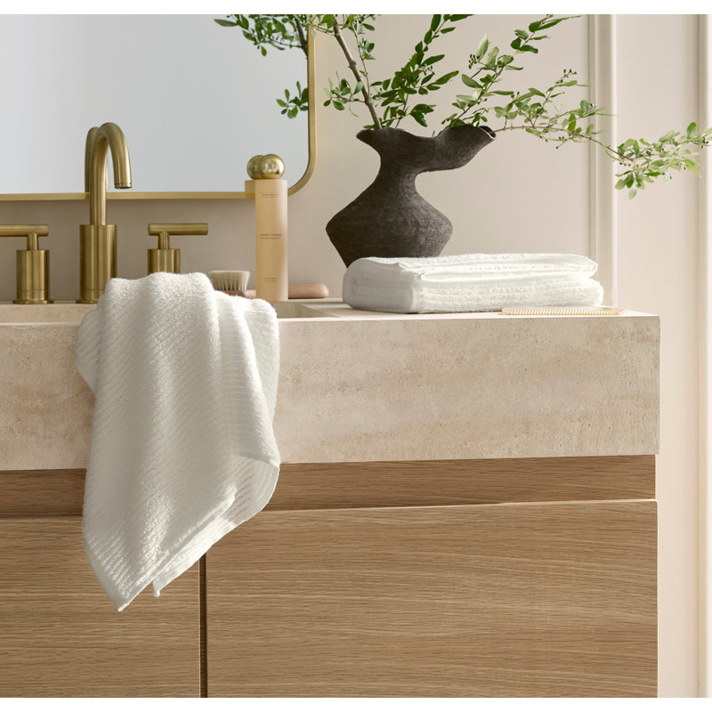 Turkish Ribbed Ribbed Washcloth Set, Cream