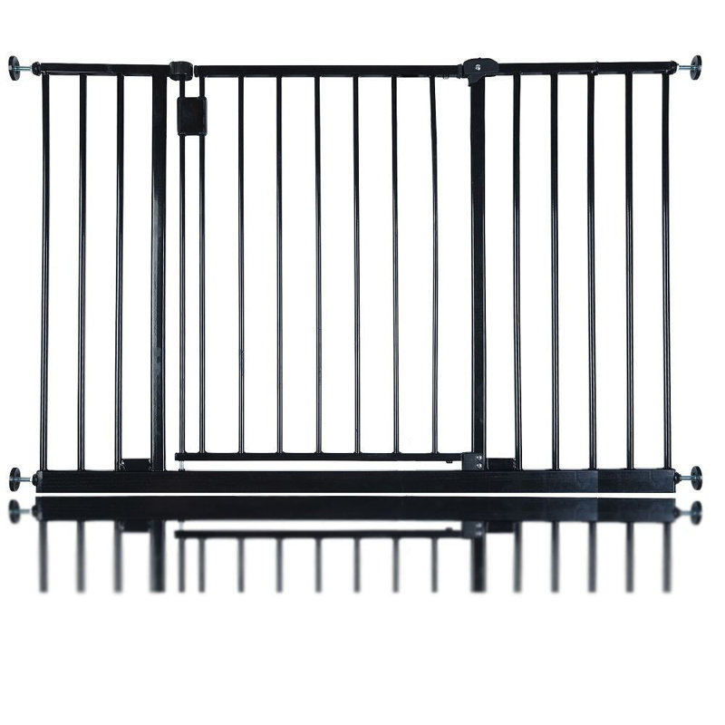 Atso Metal Pressure Mounted Pet Gate, Black, 109-115 cm
