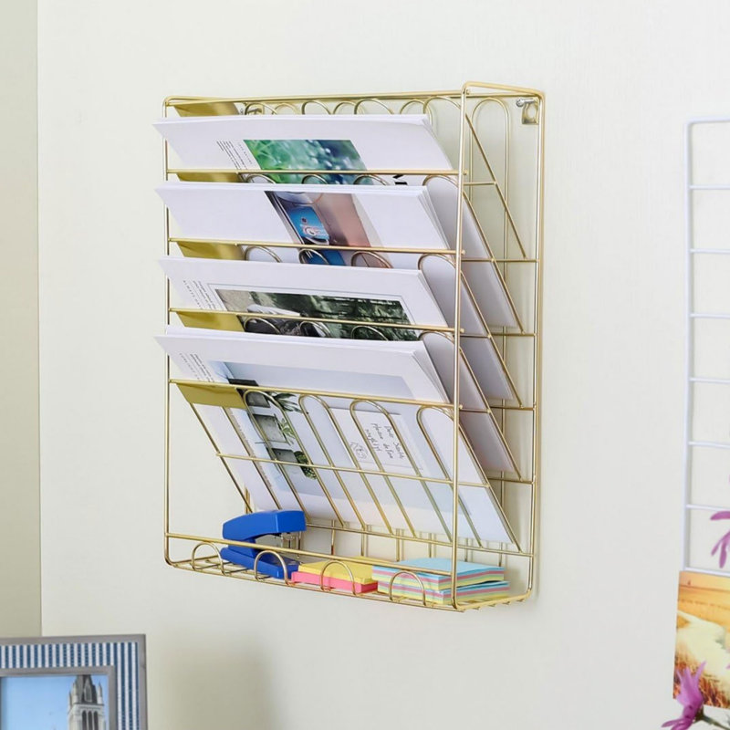 Metal Wall Organizer with Wall Baskets