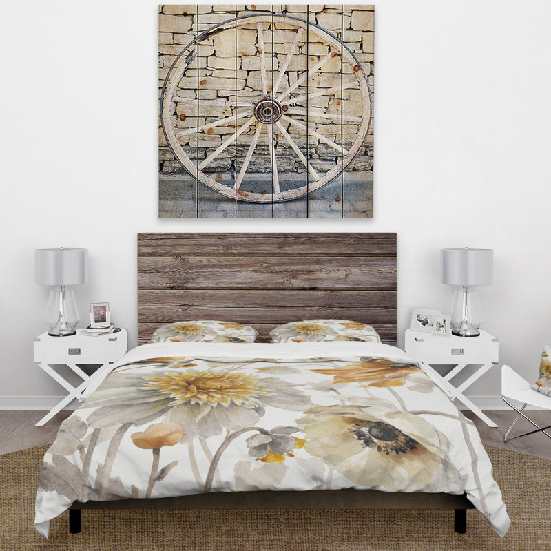 King Floral Watercolor Microfiber Duvet Cover Set