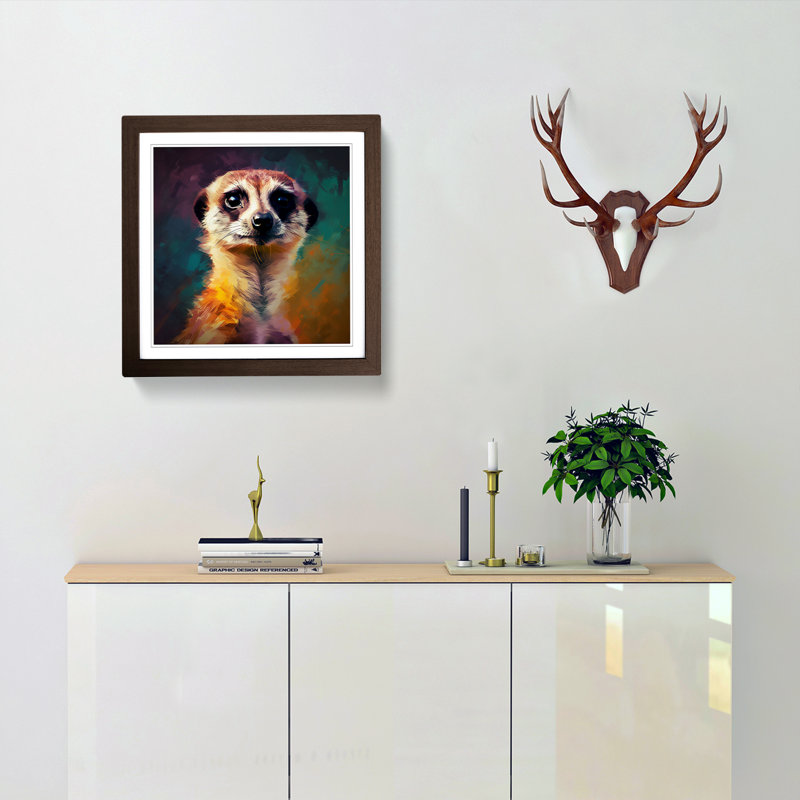 Meerkat No.1 - Framed Print, Walnut