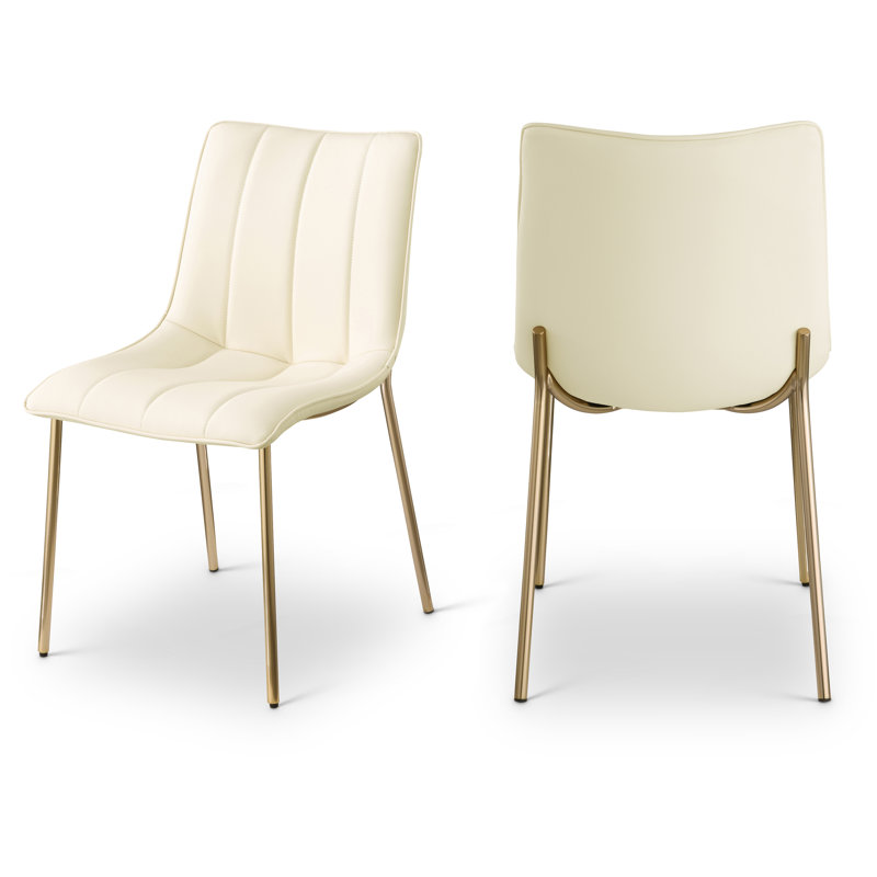 Chaise d'appoint Isla, Cuir crème végétalien