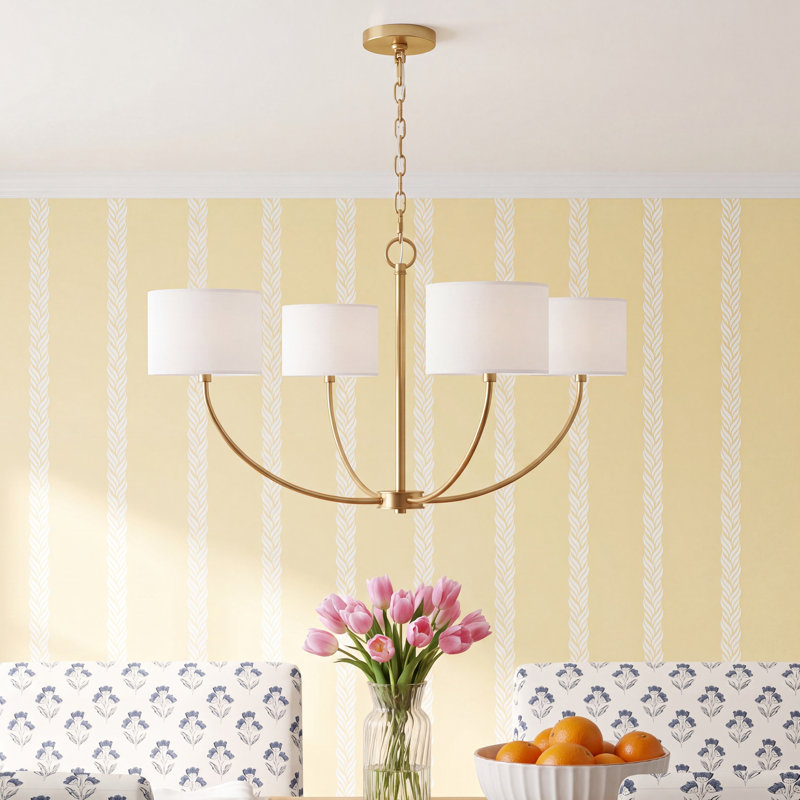 Tanyel 4-Light Chandelier, Burnished Brass