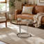 Petite table basse, table centrale ronde avec plateau en verre trempé-1001091270