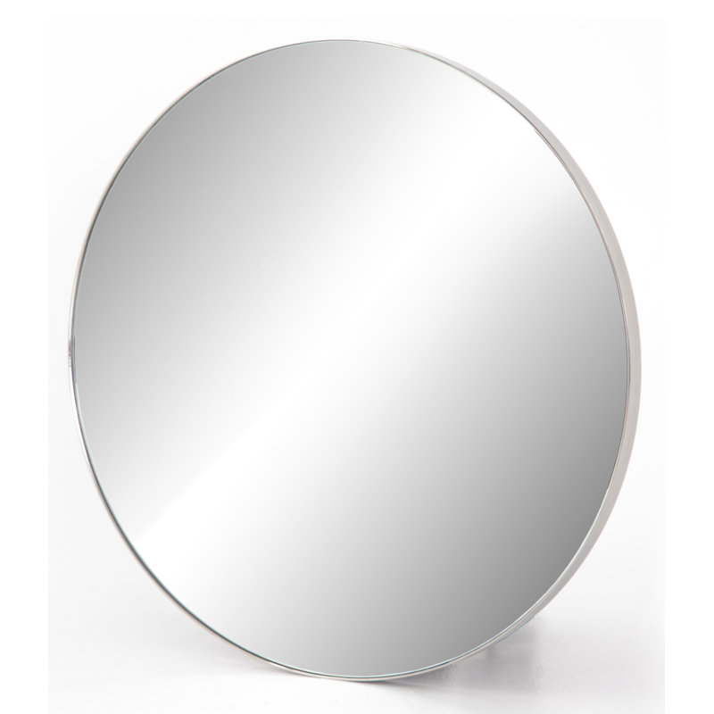 Bellvue Metal Wall Mirror, 47.25" x 47.25", Polished Brass