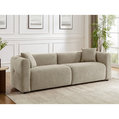 Jasey 95.28 Inch Boucle Upholstered Sofa