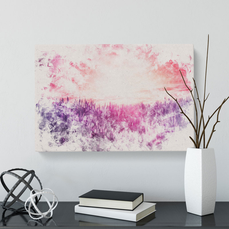 Purple Meadow - Wrapped Canvas Graphic Art, 40cm H x 60cm W x 3cm D