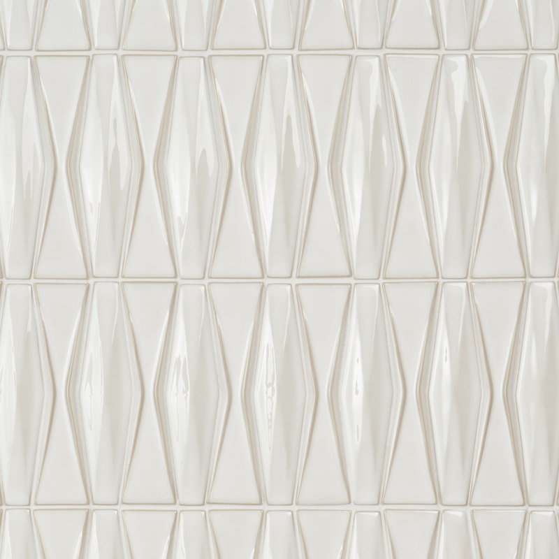 Divine Harlequin 13 in. x 16 in. Glass Mosaic Tile (1.39 Sq. Ft. / Sheet), Natural White
