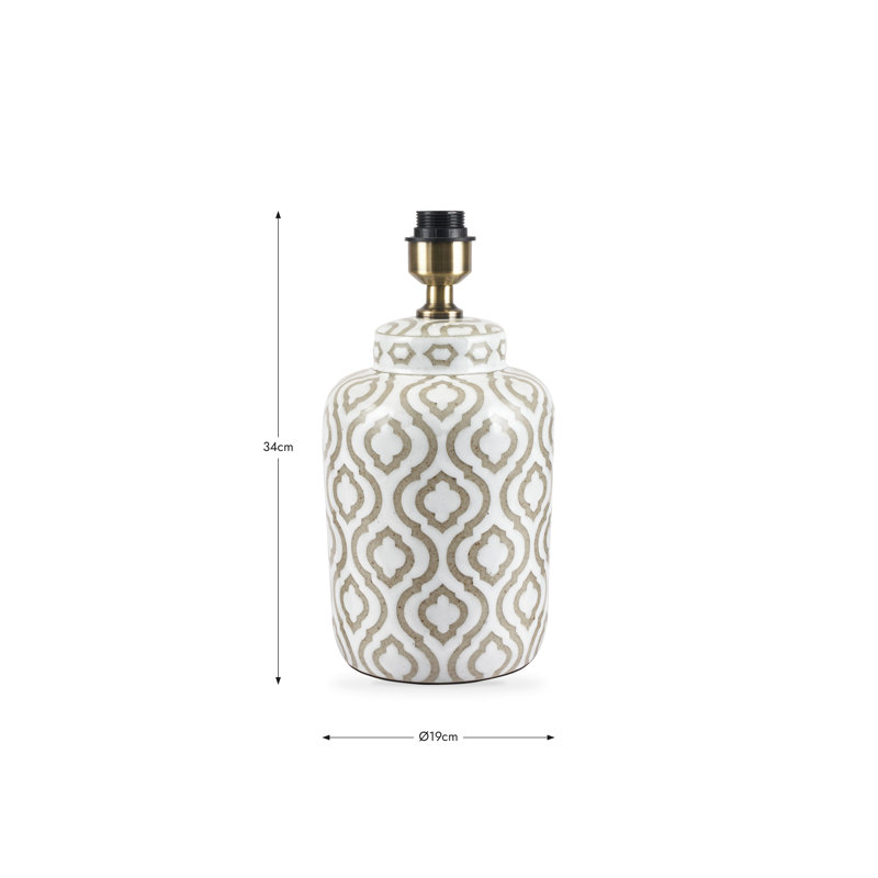 Ophir Ceramic Lamp Base Lamp, Taupe/White
