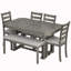Ensemble de table de salle à manger 6 pièces en bois d'hévéa-667016399-667016397