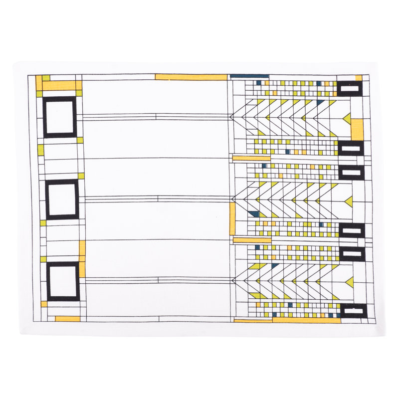 Tree of Life 17" Cotton Placemat, Yellow/Black