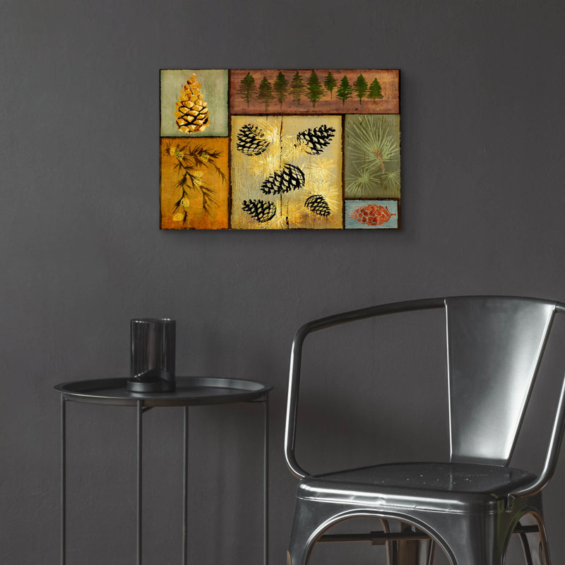  «Pines and Oak 1» par Art Licensing Studio, art mural en verre acrylique, 24 po x 16 po, H 16 po x l 24 po