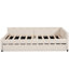 Élégant lit beige avec gigogne gigogne, plateforme solide, gigogne beige, robuste-516732649