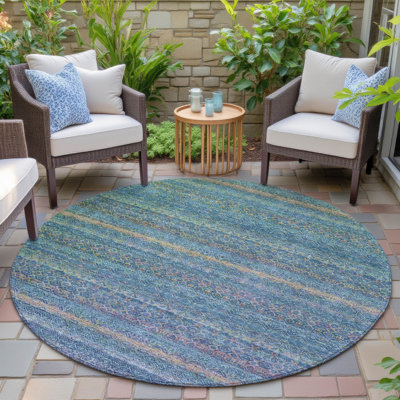 Tapis bleu sarcelle lavable à la machine intérieur / extérieur Xhevrie