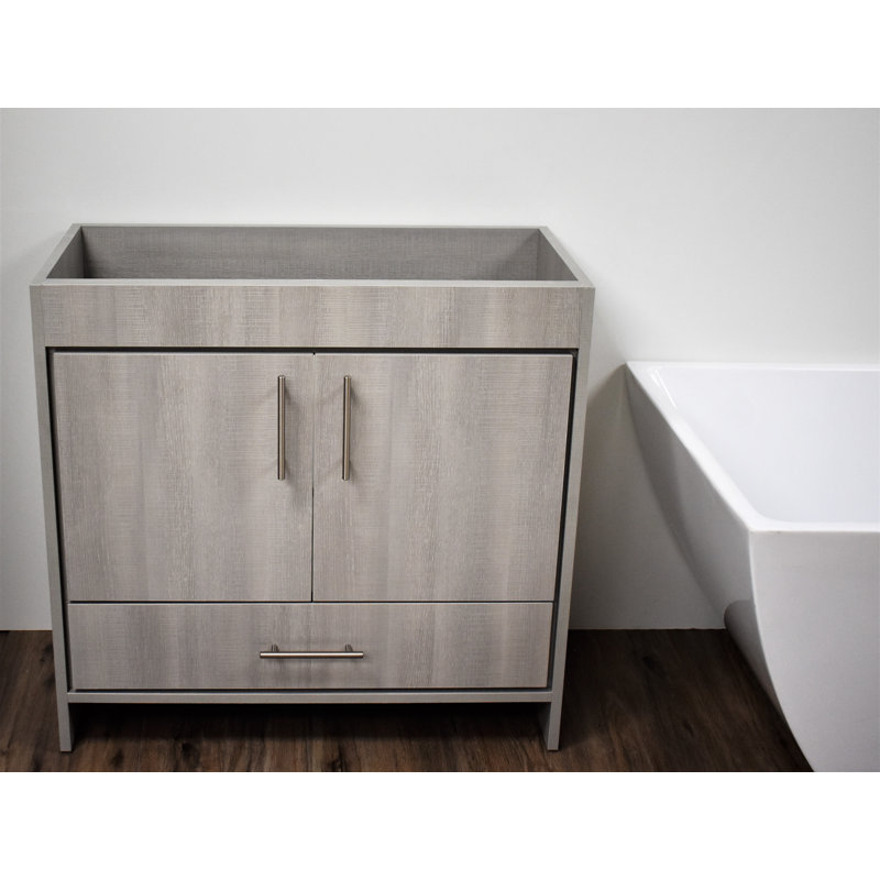 Volpa 35.25'' Single Bathroom Vanity Base Only, Weathered Gray