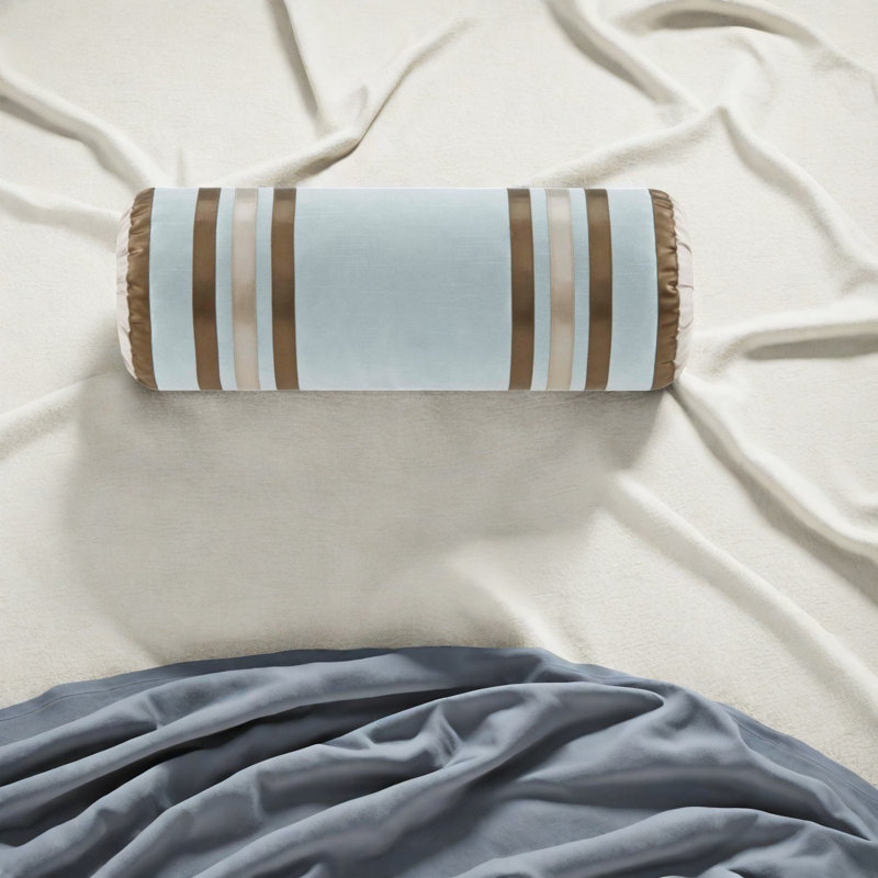 Ensemble de literie luxueux 7 pièces en polyester bleu pour très grand lit