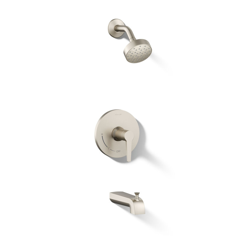 Kohler Pitch Rite-Temp Bath And Shower Trim With 1.75 GPM Water-Saving Single-Function Showerhead, Single Spray Setting