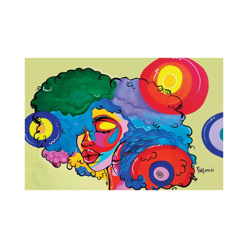 « Bali » par Pinklomein-impression d’art graphique, H 18 po x l 26 po x P 1,5 po, Toile tendue, Pas de tapis