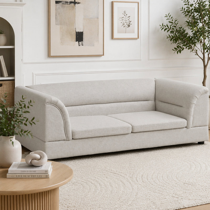 Oversized Pet Sofa Bed with Raised Frame, Beige