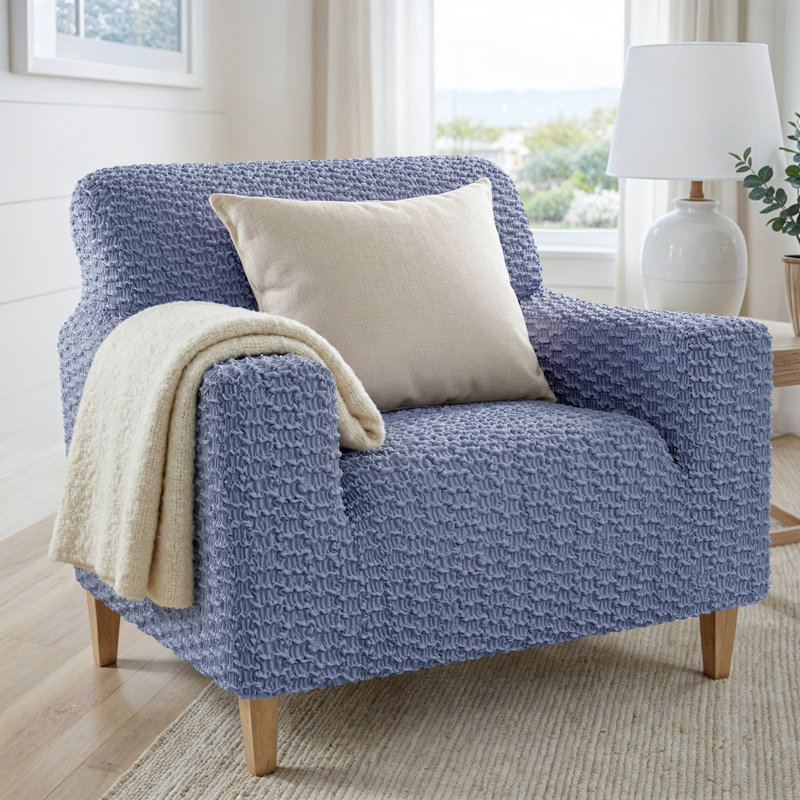 Housse extensible pour fauteuil - Style épuré et minimaliste - Collection Embrace, Bleu