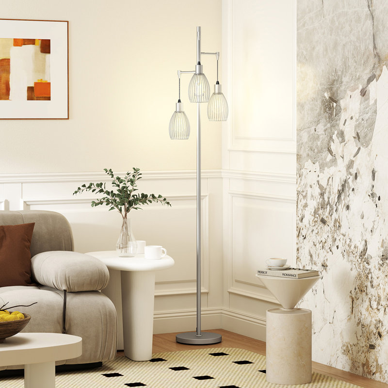 Bendersville 170.5cm Tree Floor Lamp, Silver