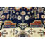 Tapis tribal bleu marine fait à la main 9 x 12 Heriz Serapi