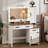 Modern Makeup Vanity Desk With 3-color Led Mirror And Motion Sensor-1083337680