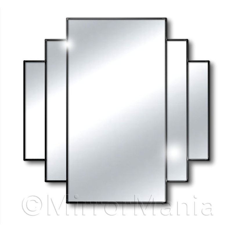 Yoselin Flat Wall Mirror, Black