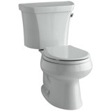 Wellworth® Two-Piece Round-Front 1.6 GPF Toilet with Class Five Flush Technology, Right-Hand Trip Lever and Tank Cover Locks