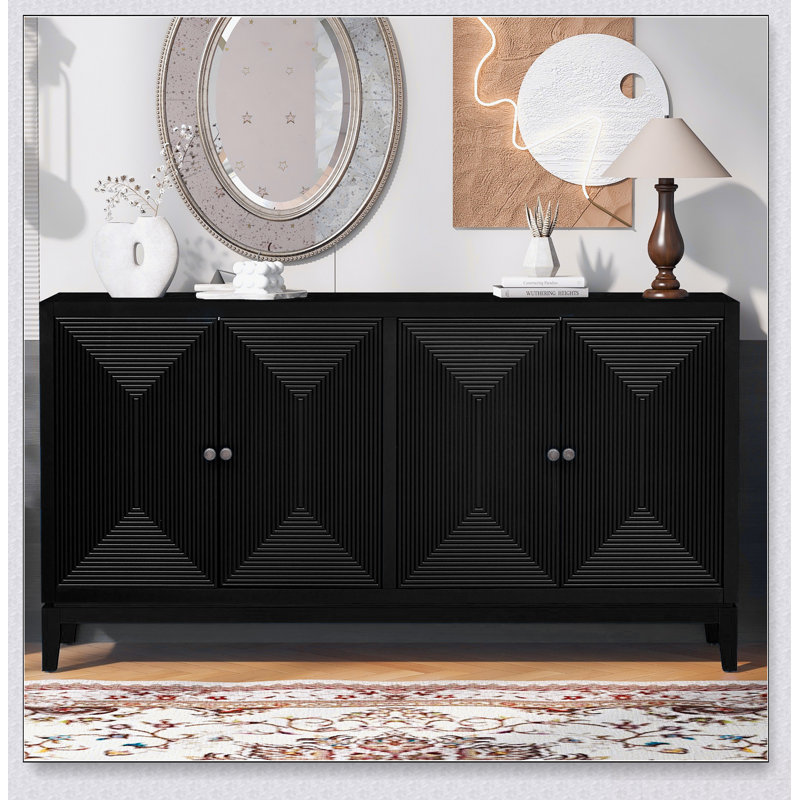 Buffet de rangement élégant avec rangement vertical, idéal pour le bureau, l'entrée et le salon