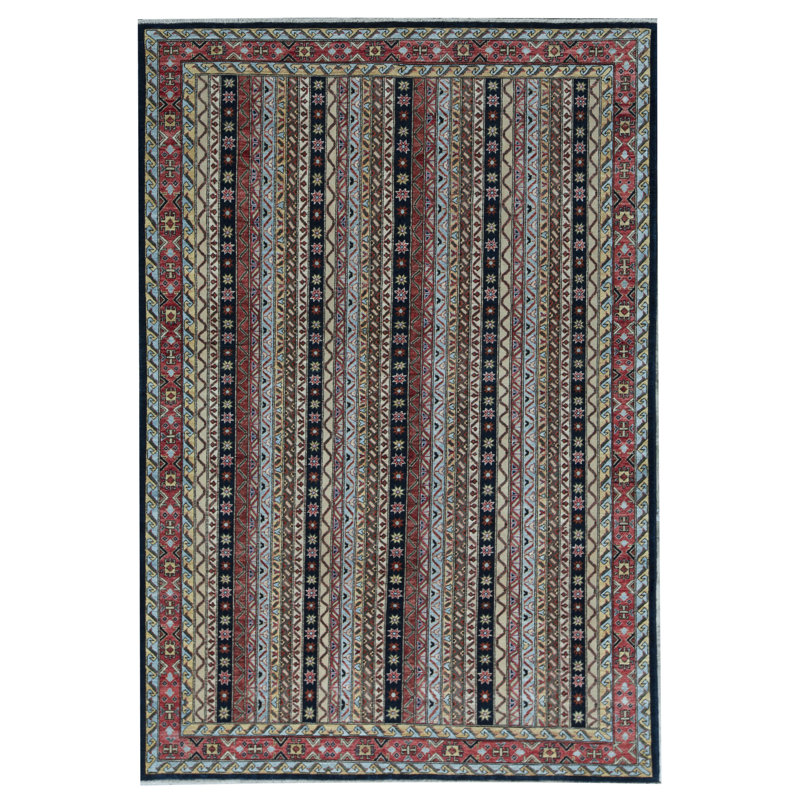 Aryana Hand Woven Wool Plaid Area Rug, Rectangle 6'7" x 9'7"