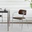 Chaise avec accoudoirs à dossier solide brun noisette (ensemble de 2)-1000218028-1000218029