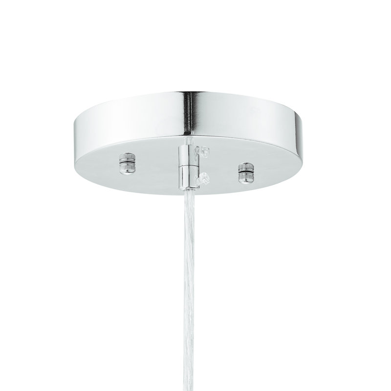 Luminaire suspendu géométrique 1 lumière Taurus, Topaze bleue de Londres, Argent