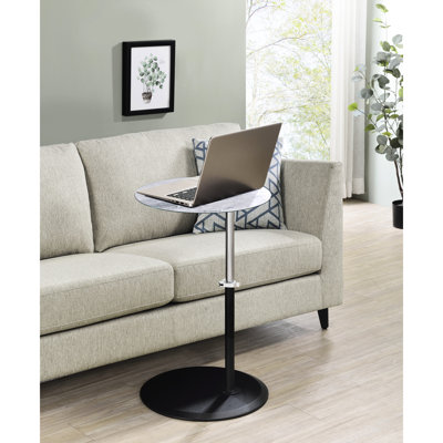 Grey Marble Textured Top 15.5" Orbit End Table With Adjustable Height Option Feature Quality Aspect - Elegant Furnishing Choice Lid Fashionable Piece