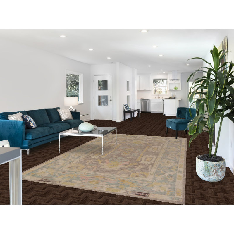 Tapis turc Oushak en laine de ton terreux 6 x 10