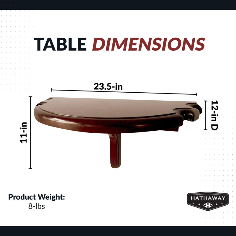 Premium Half Moon Pool Cue Wall Shelf, Walnut