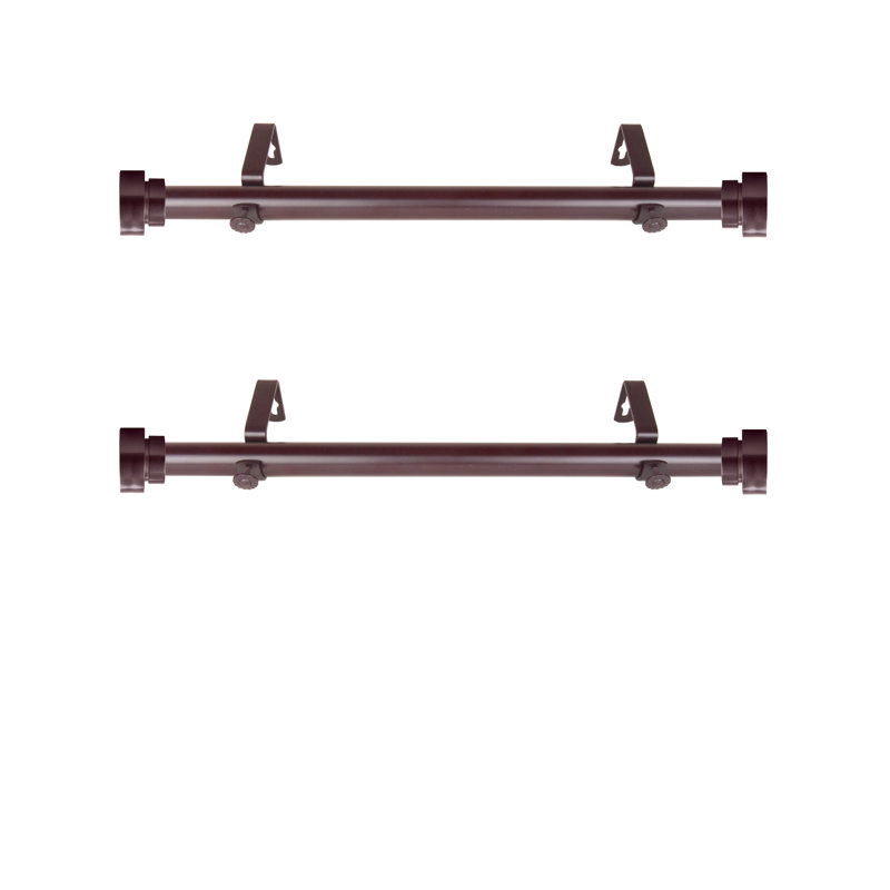Tringle à rideaux simple réglable 1 "Ishee 12" à 20 ", Acajou